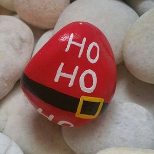 Santa Christmas ho ho ho Painted Rock Home Decor